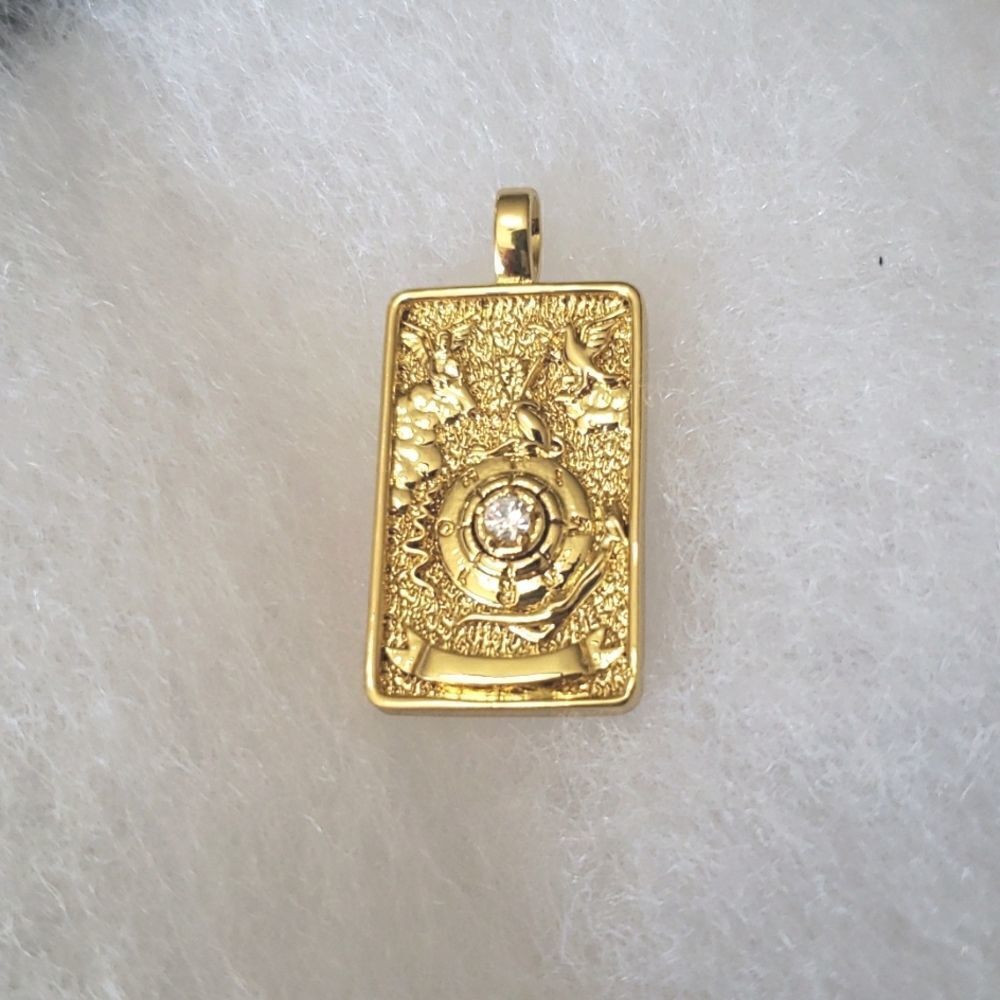 Wheel of Fortune, Tarot card pendant